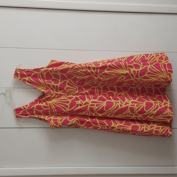 Ashley Stewart Tropical Floral Print Dress Size 24 Pink Green Chartreuse - Picture 8 of 16